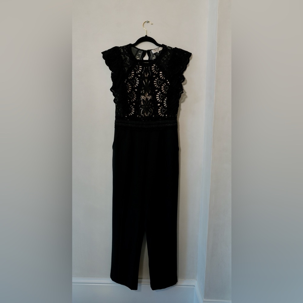 Sea New York Black Crochet Jumpsuit